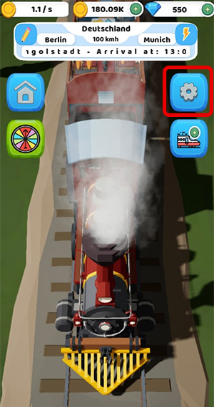 Game Screenshot Open Settings