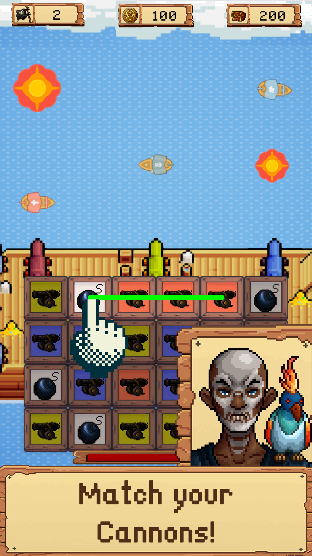 Pirates Match Screenshot Match Cannons Example